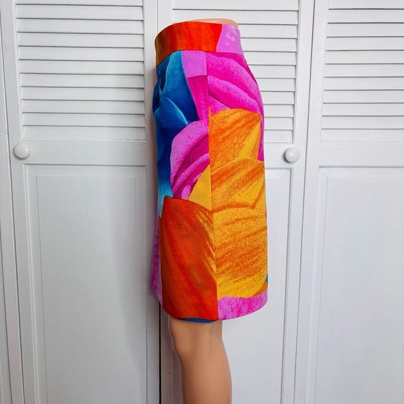 PREMISE Multicolor Abstract Print Pencil Skirt Size 6