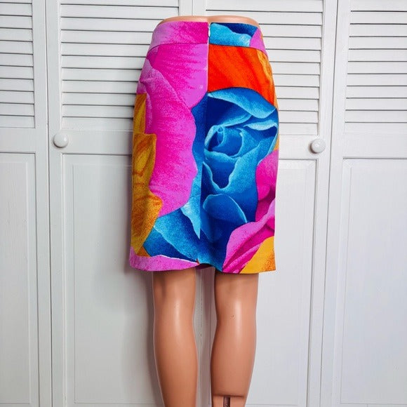 PREMISE Multicolor Abstract Print Pencil Skirt Size 6