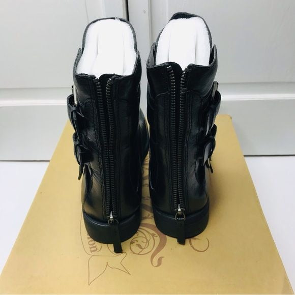 NINE WEST Fargo Black Leather Boots Size 9 *NEW*