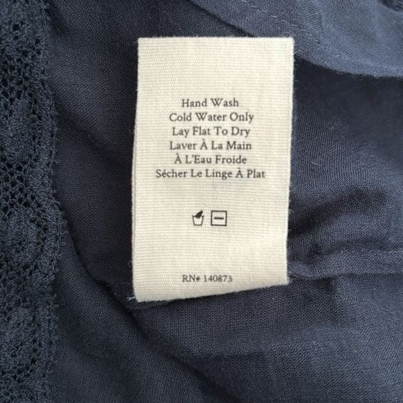 LOVE SHACK FANCY Navy Blue Cotton Short Dress Size Medium