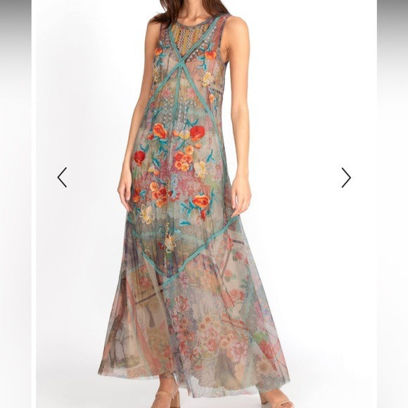 JOHNNY WAS Jolene Mesh Dress Size Large