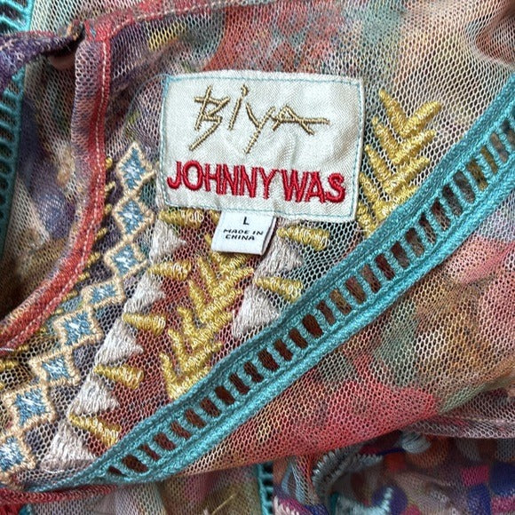 JOHNNY WAS Jolene Mesh Dress Size Large