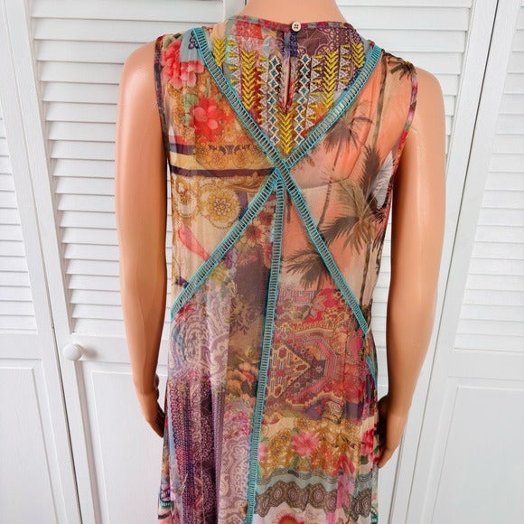 JOHNNY WAS Jolene Mesh Dress Size Large
