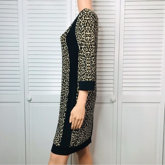 NICOLE MILLER Animal Print 3/4 Sleeve Dress Size XS