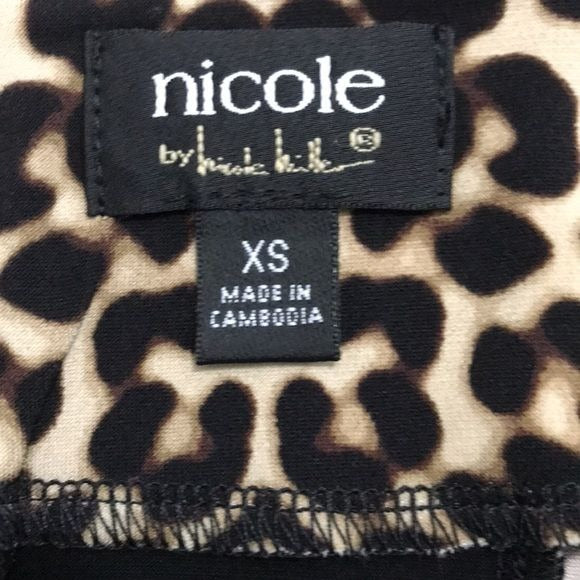 NICOLE MILLER Animal Print 3/4 Sleeve Dress Size XS