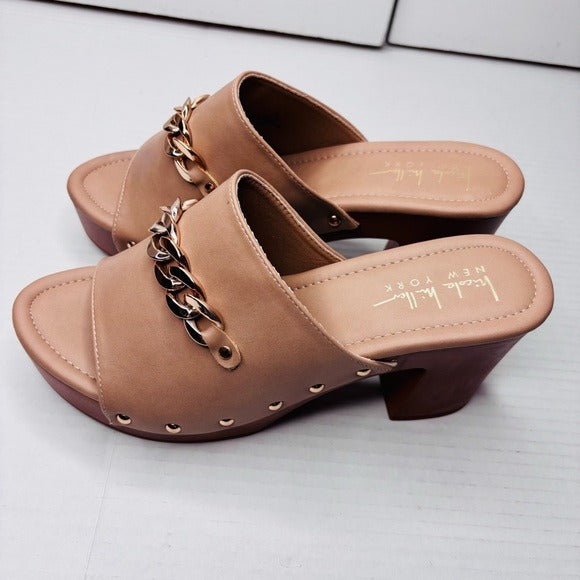 *New* NICOLE MILLER Nude Wada Blocked Mules Size 8