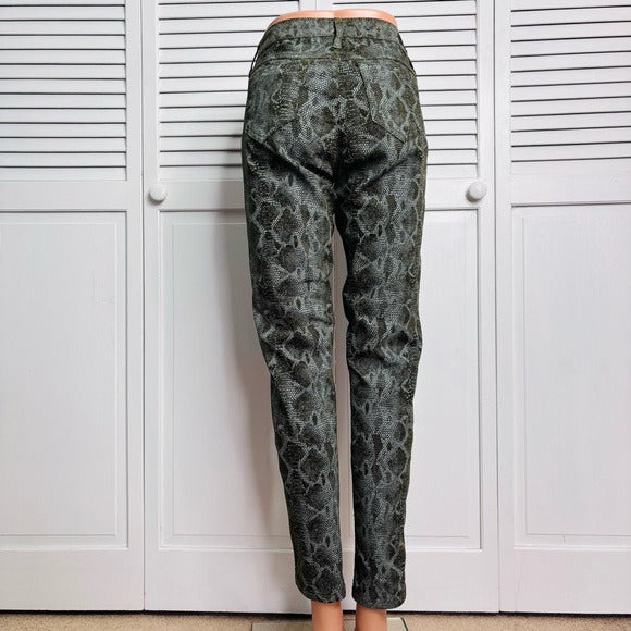 BLEULAB Snakeskin Print Skinny Reversible Pants Size 26