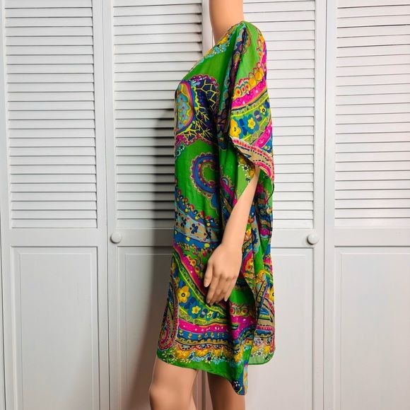 TRINA TURK Multicolor Theodora Caftan Dress Size Medium