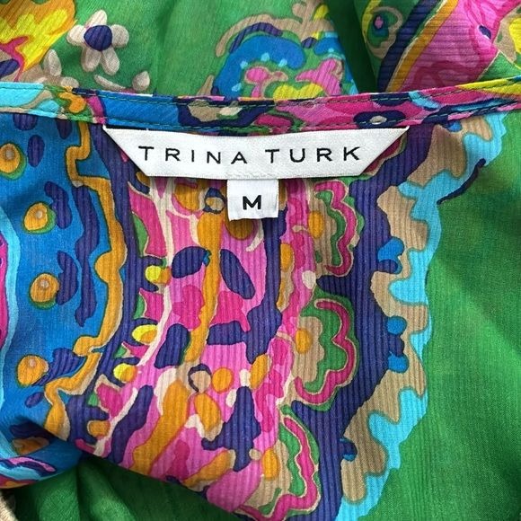 TRINA TURK Multicolor Theodora Caftan Dress Size Medium