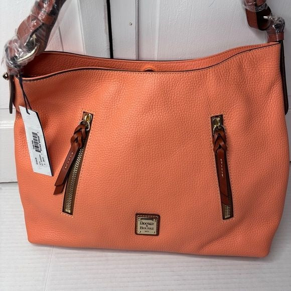 *NEW* DOONEY & BOURKE Pebble Grain Apricot Cooper Hobo Shoulder Bag