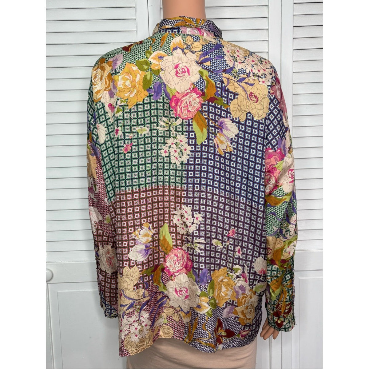 Johnny Was Cathron Mingle Silk Blouse Size Medium