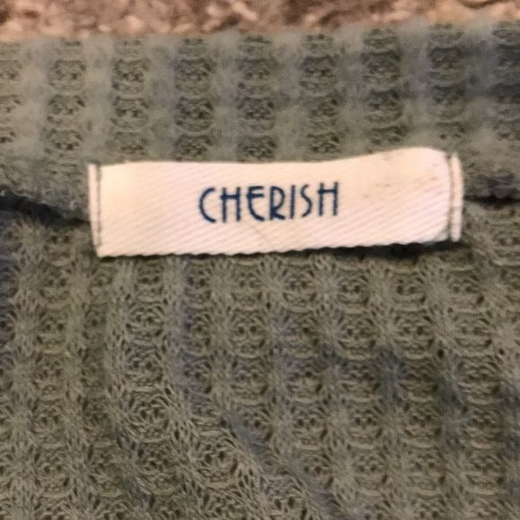 CHERISH Green Waffle Knit Sweater Size Small