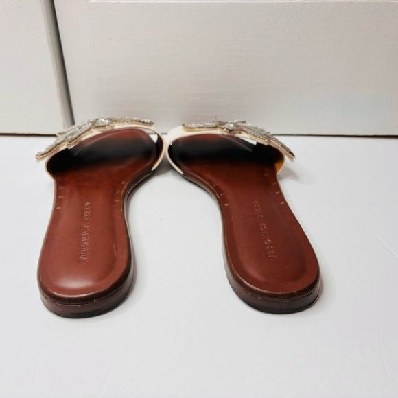 NEW VERONICA BEARD Flor Embellished Leather Sandals Size 8