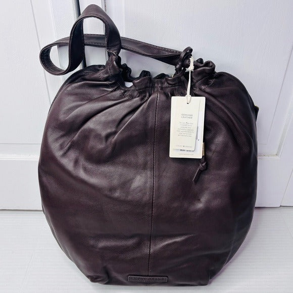 *New* LUCKY BRAND Chocolate Alva Hobo Shoulder Leather Bag