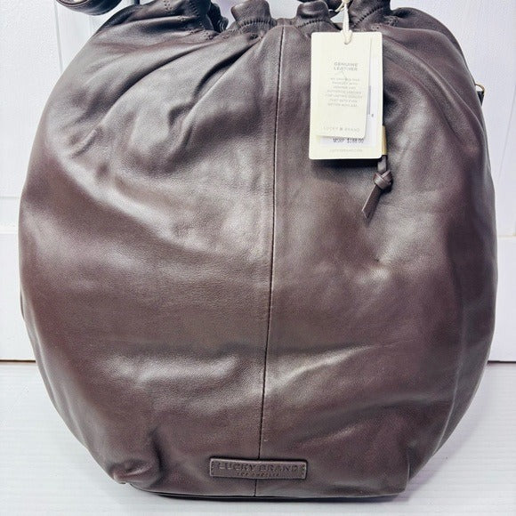 *New* LUCKY BRAND Chocolate Alva Hobo Shoulder Leather Bag