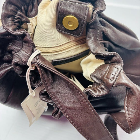 *New* LUCKY BRAND Chocolate Alva Hobo Shoulder Leather Bag