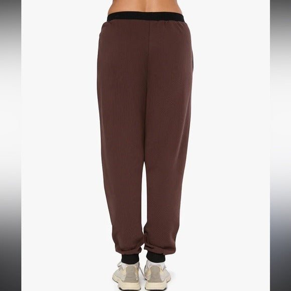 WEWOREWHAT Colorblocked Slim Leg Jogger in Brown Size Medium