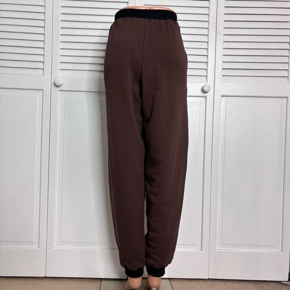 WEWOREWHAT Colorblocked Slim Leg Jogger in Brown Size Medium