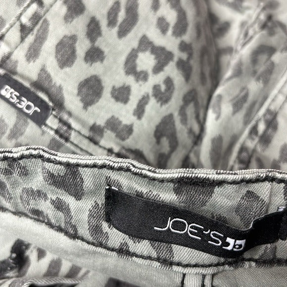 JOE’S JEANS Gray Leopard Print High-Rise Ankle Skinny Leg Jeans Size 29