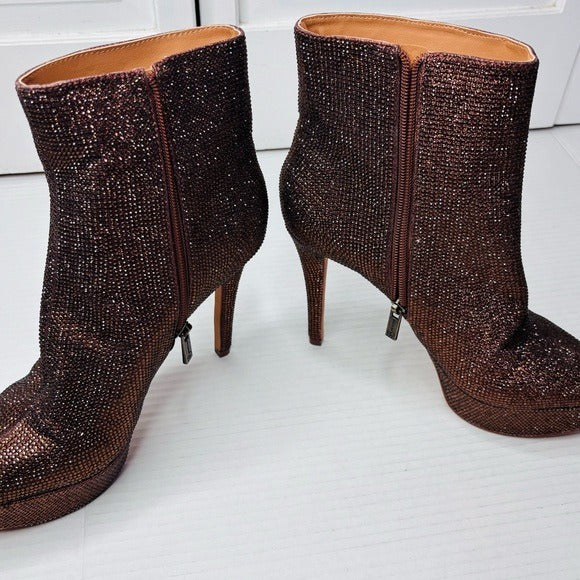 *New* JESSICA SIMPSON Odeda 2 Bronze Pointed Toe Stiletto Boots Size 8