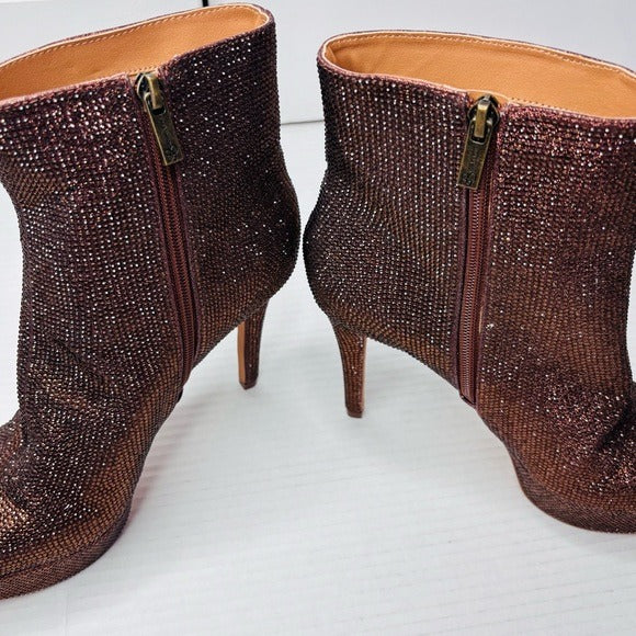 *New* JESSICA SIMPSON Odeda 2 Bronze Pointed Toe Stiletto Boots Size 8