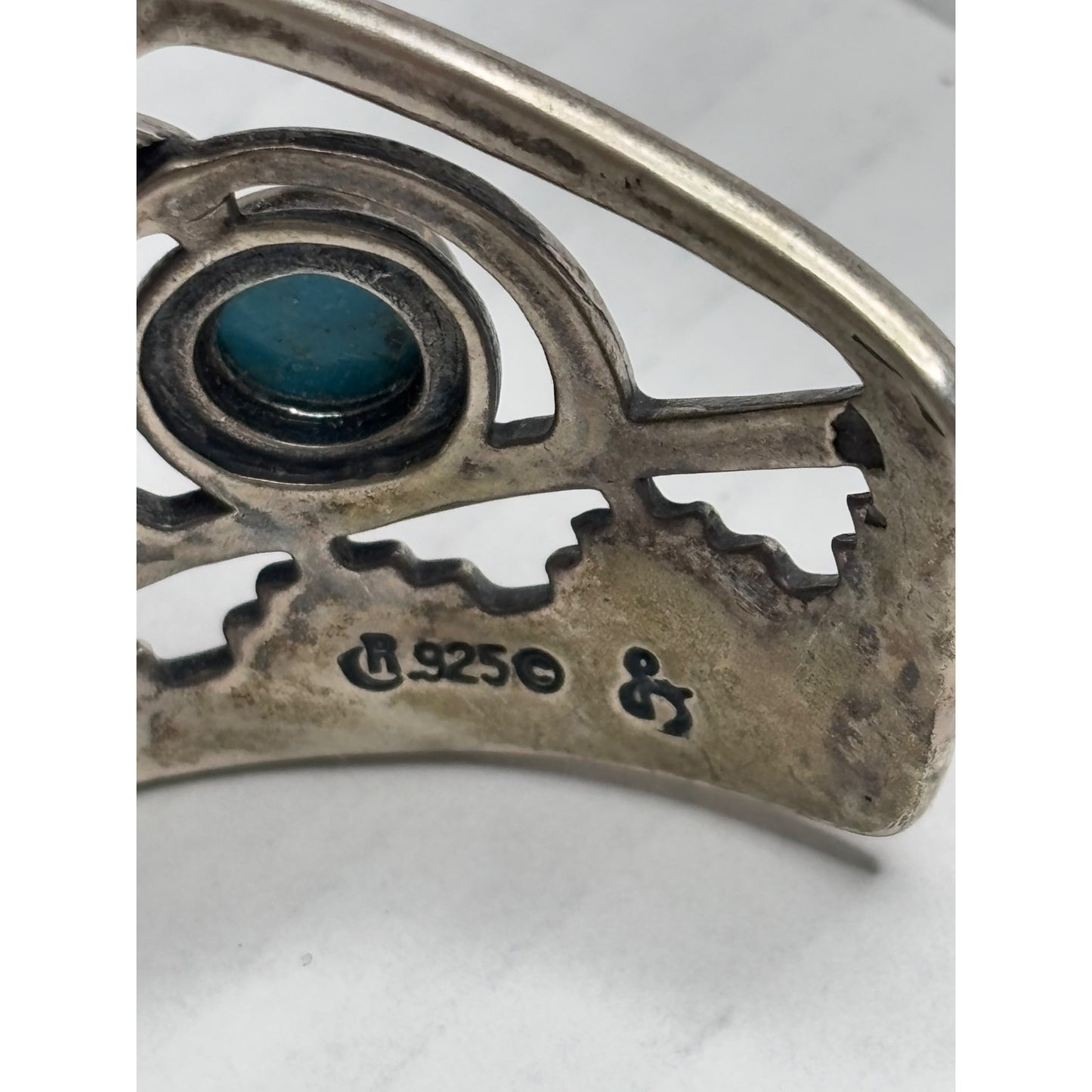 FRITZ CASUSE X CAROLYN POLLACK Vintage Very Rare Multi Stone Sterling Silver Hummingbird Wide Cuff Bracelet