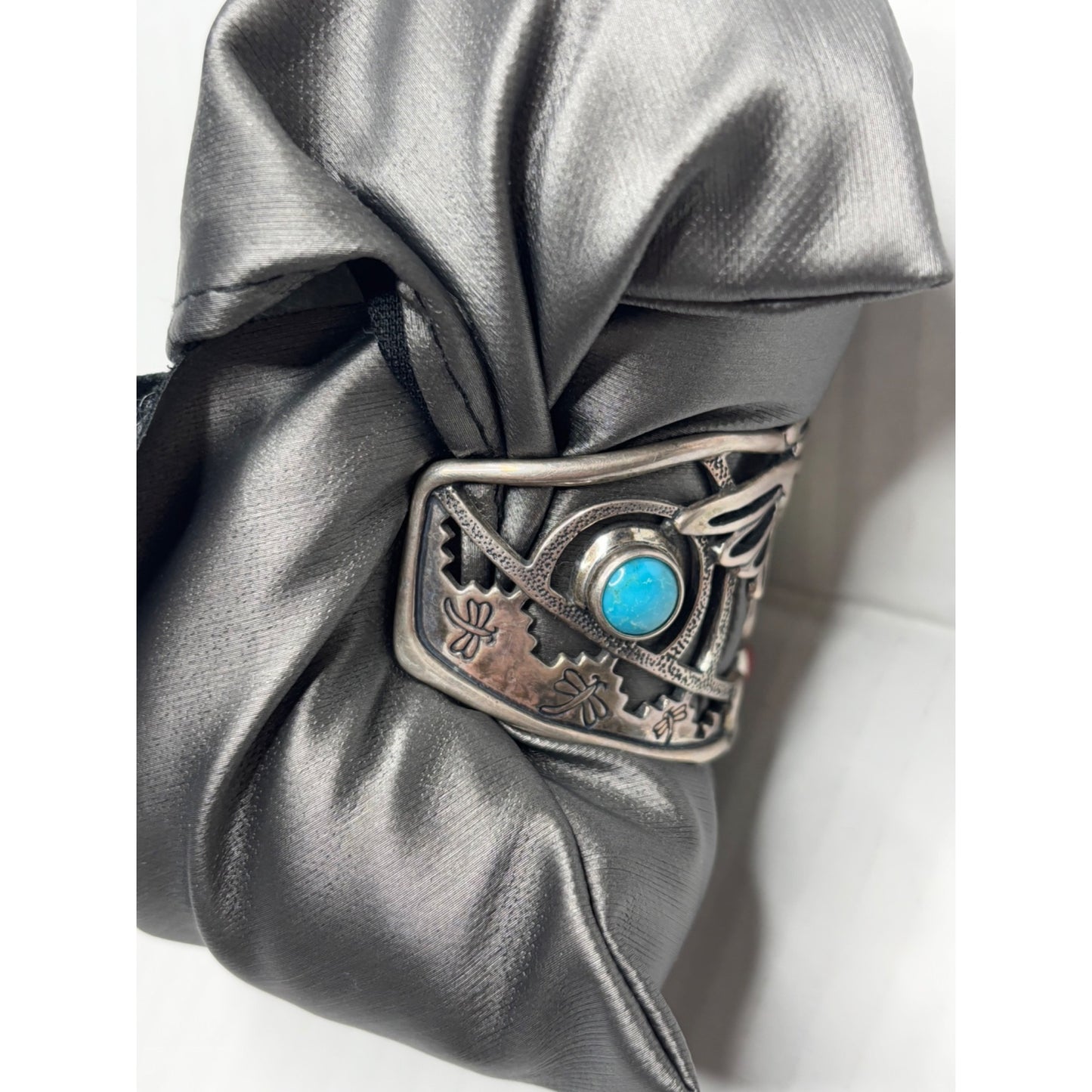 FRITZ CASUSE X CAROLYN POLLACK Vintage Very Rare Multi Stone Sterling Silver Hummingbird Wide Cuff Bracelet