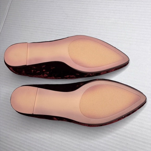 *New* JUSTFAB Burgundy Rainy Flats Velour Size 9