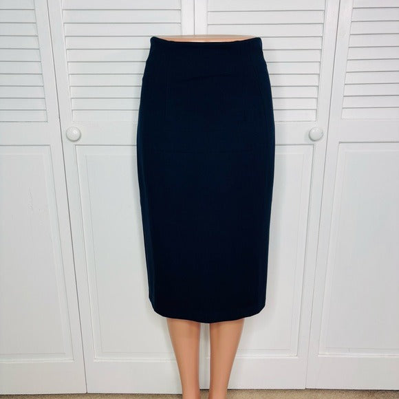 WHITE HOUSE BLACK MARKET The Aurora Collection Navy Pencil Skirt Size 4