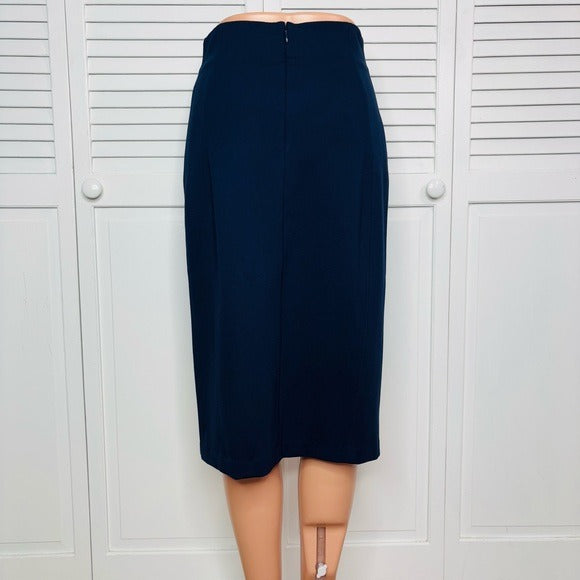 WHITE HOUSE BLACK MARKET The Aurora Collection Navy Pencil Skirt Size 4