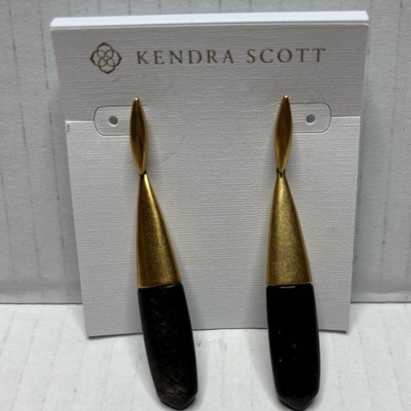 New KENDRA SCOTT Freida 14K Gold Plated Stone Linear Drop Earrings
