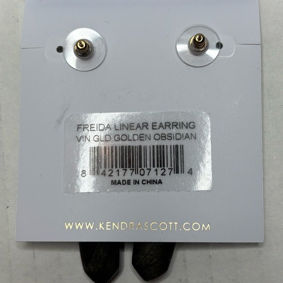 New KENDRA SCOTT Freida 14K Gold Plated Stone Linear Drop Earrings