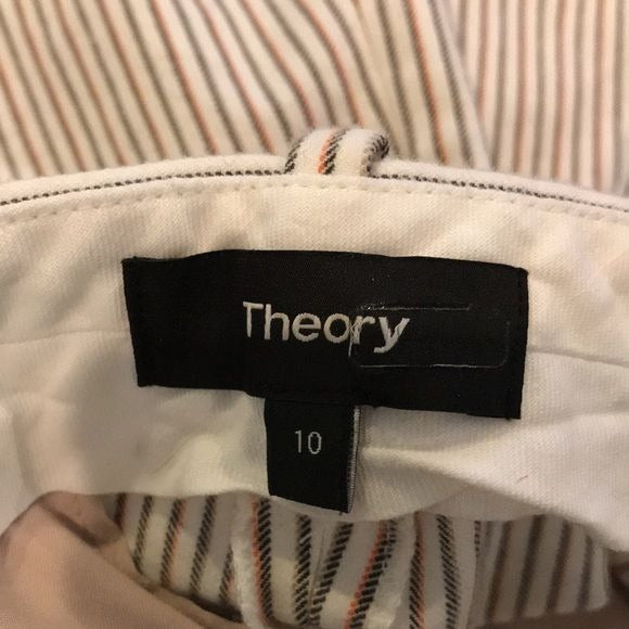 THEORY White Striped Cropped Pants Size 10