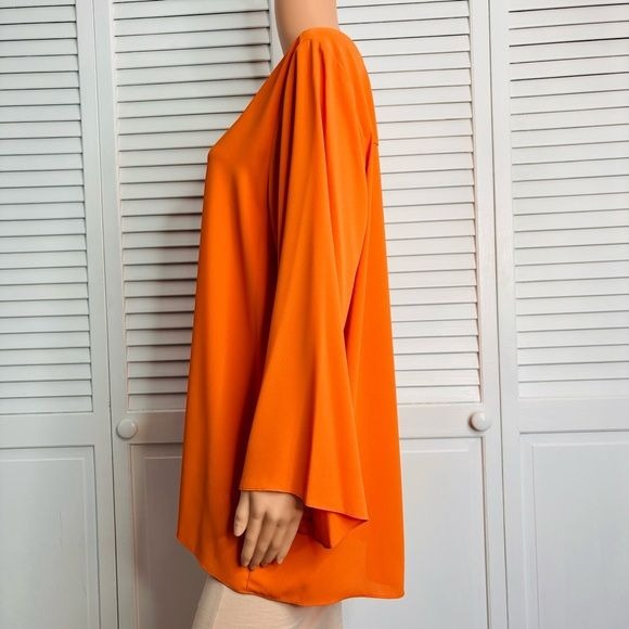 KAREN KANE V-Neck Orange Blouse Size 1X