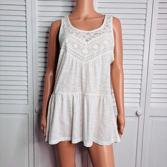 *New* EXPRESS White Sleeveless Babydoll Tunic Top Size Large