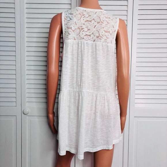 *New* EXPRESS White Sleeveless Babydoll Tunic Top Size Large