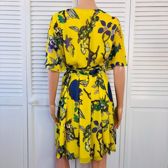 DIANE VON FURSTENBERG Katina Dress in Hillier Chrome Yellow Size 10