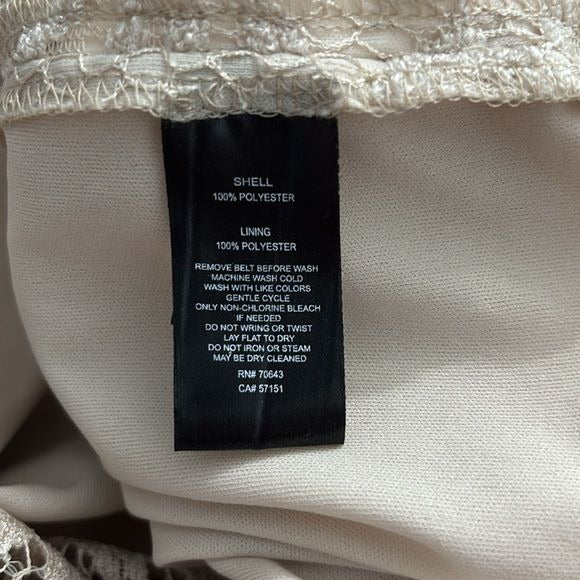 JESSICA HOWARD Beige Sleeveless Lace Overlay Maxi Dress Size 12
