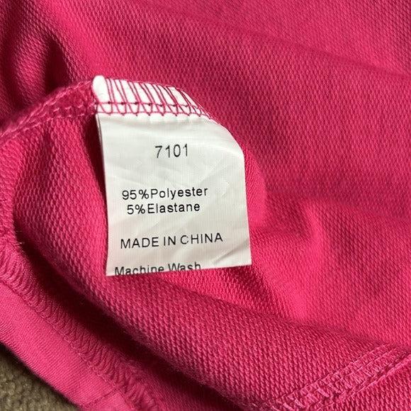 New KIRUNDO Pink Zip Up Hoodie Cropped Sweatshirt Size Medium