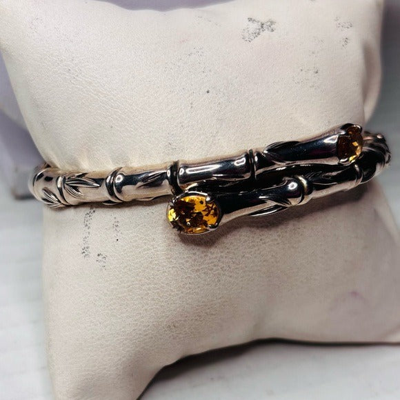 JAI by John Hardy Citrine Spiral Bamboo Sterling Silver Bracelet
