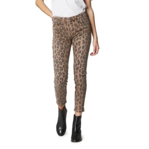 BLANK NYC The Reade Cropped Leopard-Print Skinny Jeans Size 26