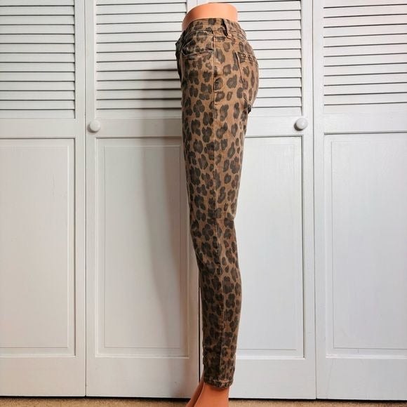 BLANK NYC The Reade Cropped Leopard-Print Skinny Jeans Size 26