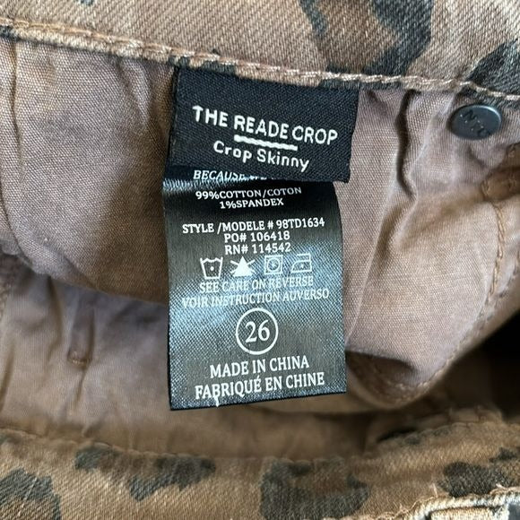 BLANK NYC The Reade Cropped Leopard-Print Skinny Jeans Size 26