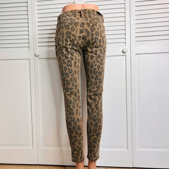 BLANK NYC The Reade Cropped Leopard-Print Skinny Jeans Size 26