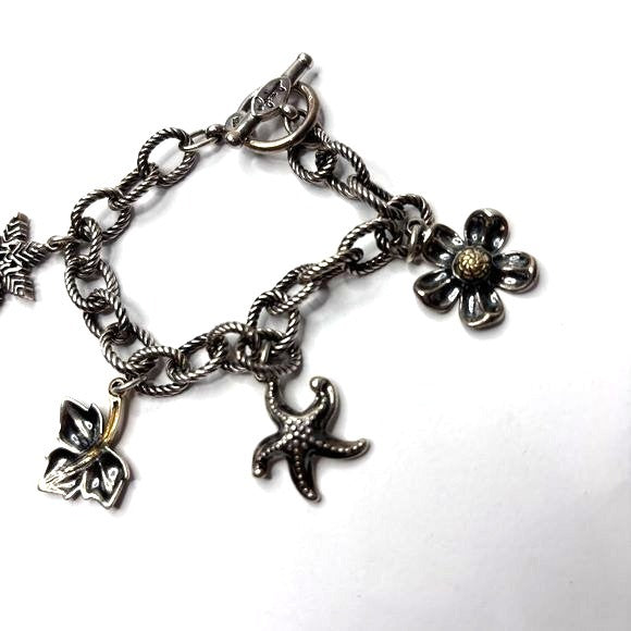 ANN KING 18K Gold & Sterling Silver Four Seasons Charm Bracelet