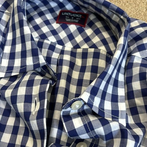 *NEW* UNTUCKit Belleza Blue Gingham Button Down Shirt