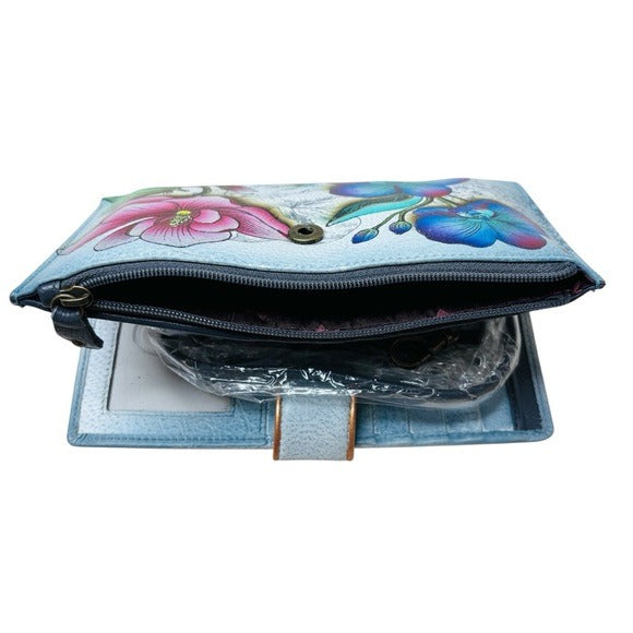 New ANUSCHKA Hand Painted Leather Large Wallet