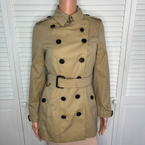 BURBERRY The Sandringham Short Trench Coat Size 4
