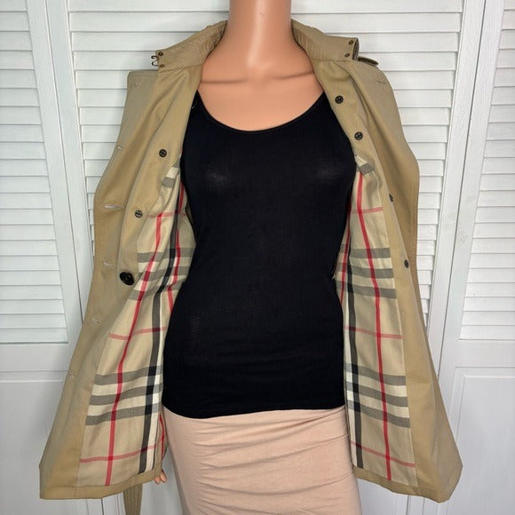 BURBERRY The Sandringham Short Trench Coat Size 4