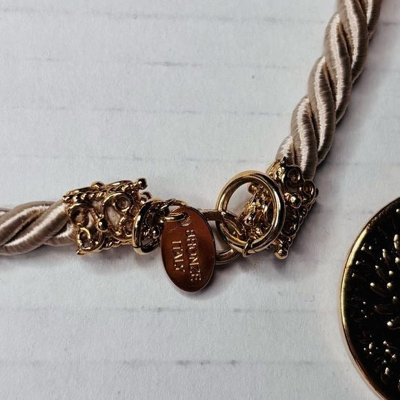 BELLEZZA Bronze Coin Charm Cluster Pendant Long Rope Necklace